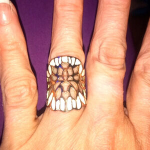 Vintage Filigree Open Lace Adjustable Goldtone Ring